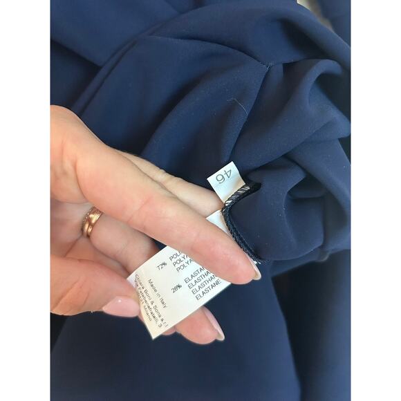 CHIARA BONI Women's Emeraldiah Front-zip Cocktail Midi-dress In Blue Notte - Picture 5 of 6